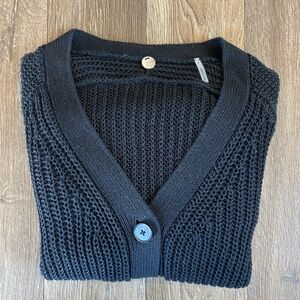 Margaret O’Leary Black Knit Buttoned Cardigan